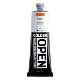 Golden Open Acrylics - Cadmium Orange, 5 oz Tube