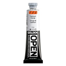Golden Open Acrylics - Cadmium Orange, 2 oz Tube