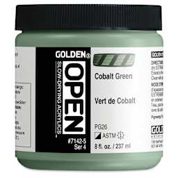 Golden Open Acrylics - Cobalt Green, 8 oz Jar