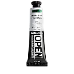 Golden Open Acrylics - Phthalo Green (Yellow Shade), 2 oz Tube