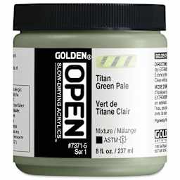 Golden Open Acrylics - Titan Green Pale, 8 oz Jar