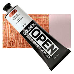 Golden Open Acrylic - Iridescent Copper (Fine), 5 oz Tube and swatch