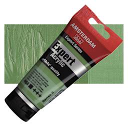 Amsterdam Expert Series Acrylic - Chromium Oxide Green, 75 ml tube and swatch