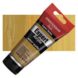 Amsterdam Expert Series Acrylic - Raw Sienna, 75 ml tube and swatch