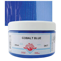 Old Holland New Masters Classic Acrylic Paint - Cobalt Blue, 250 ml jar and swatch