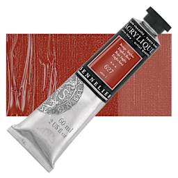 Sennelier Extra-Fine Artist Acrylique - English Red, 60 ml tube and swatch