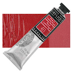 Sennelier Extra-Fine Artist Acrylique - Cadmium Red Purple, 60 ml tube and swatch