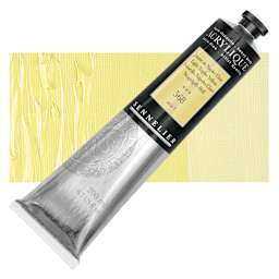 Sennelier Extra-Fine Artist Acrylique - Light Naples Yellow, 200 ml tube and swatch