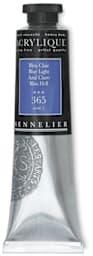 Sennelier Extra-Fine Artist Acryliques - Single tube of Blue Light shown upright
