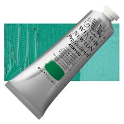 Winsor & Newton Professional Acrylic Paint - Cobalt Green, 60 ml tube and swatch