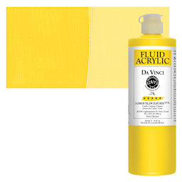 Da Vinci Fluid Acrylic Paint - Cadmium Yellow Light Hue, 16 oz bottle and swatch