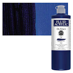 Da Vinci Fluid Acrylic Paint - Indigo, 16 oz bottle and swatch
