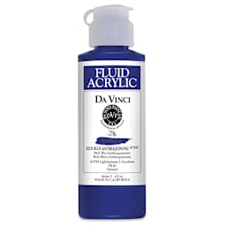 Da Vinci Fluid Acrylics - Rich Blue, 4 oz bottle