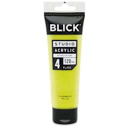 Blick Studio Acrylics – Fluorescent Yellow, 4 oz tube