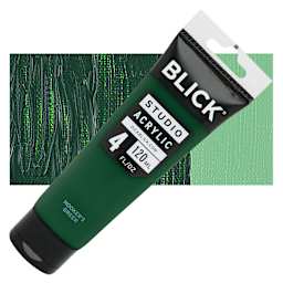 Blick Studio Acrylic Paint - Hooker's Green, 4 oz tube and swatch