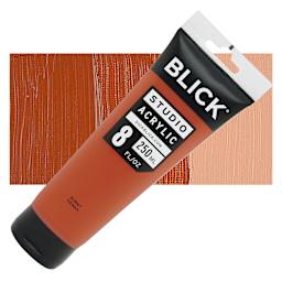 Blick Studio Acrylic Paint - Burnt Sienna, 8 oz tube and swatch