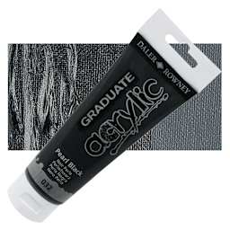 Daler-Rowney Graduate Acrylic Paint - Pearl Black, 120 ml tube and swatch