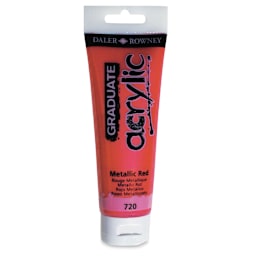Daler-Rowney Graduate Acrylics - Metallic Red, 120 ml tube