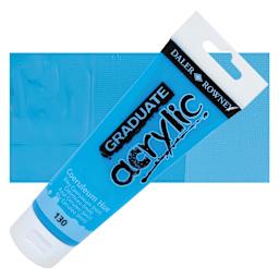 Daler-Rowney Graduate Acrylic Paint - Coeruleum Hue, 120 ml tube and swatch