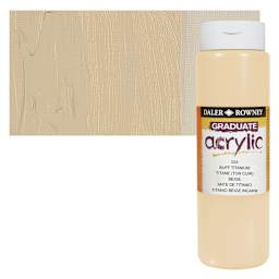 Daler-Rowney Graduate Acrylic Paint - Buff Titanium, 500 ml bottle and swatch
