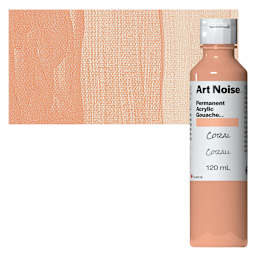 Tri-Art Art Noise Permanent Acrylic Gouache - Coral, 120 ml, Bottle and swatch