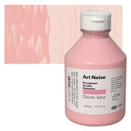 Tri-Art Art Noise Permanent Acrylic Gouache - Pastel Rose, 500 ml, Bottle and swatch