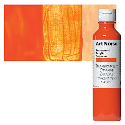Tri-Art Art Noise Permanent Acrylic Gouache - Transparent Orange, 120 ml, Bottle and swatch