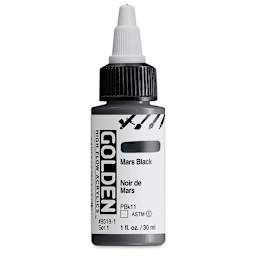 Golden High Flow Acrylics - Mars Black, 1 oz bottle