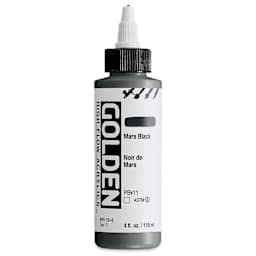 Golden High Flow Acrylics - Mars Black, 4 oz bottle