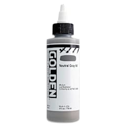 Golden High Flow Acrylics - Neutral Gray N5, 4 oz bottle