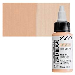 Golden High Flow Acrylic Paint - Titan Mars Pale, 1 oz bottle and swatch