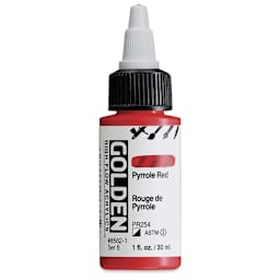 Golden High Flow Acrylics - Pyrrole Red, 1 oz bottle
