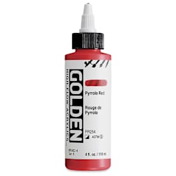Golden High Flow Acrylics - Pyrrole Red, 4 oz bottle