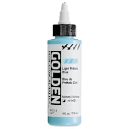 Golden High Flow Acrylics - Light Phthalo Blue, 4 oz bottle