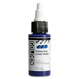 Golden High Flow Acrylics - Phthalo Blue (Green Shade), 1 oz bottle