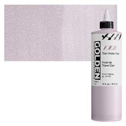 Golden High Flow Acrylic Paint - Titan Violet Pale, 16 oz bottle and swatch