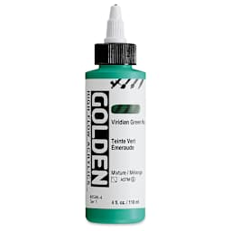 Golden High Flow Acrylics - Viridian Green Hue, 4 oz bottle