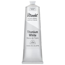 Utrecht Studio Series Acrylic Paint - Titanium White, 237 ml tube