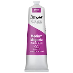 Utrecht Studio Series Acrylic Paint - Medium Magenta, 237 ml tube