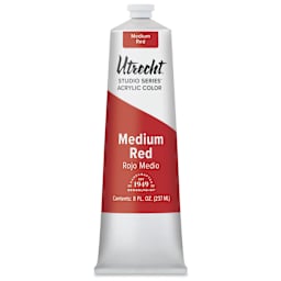 Utrecht Studio Series Acrylic Paint - Medium Red, 237 ml tube
