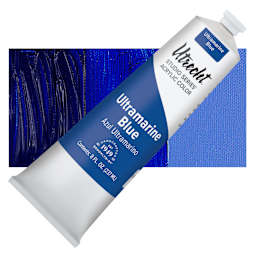 Utrecht Studio Series Acrylic Paint - Ultramarine Blue, 237 ml tube and swatch