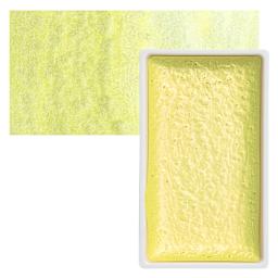 Kuretake Gansai Tambi Watercolor Pan - Pearl Lemon Yellow pan and swatch
