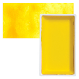 Kuretake Gansai Tambi Watercolor Pan - Cadmium Yellow pan and swatch
