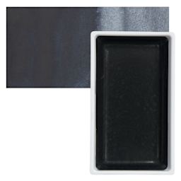 Kuretake Gansai Tambi Watercolor Pan - Graphite Blue pan and swatch
