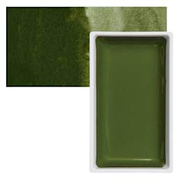 Kuretake Gansai Tambi Watercolor Pan - Olive Green pan and swatch