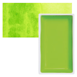 Kuretake Gansai Tambi Watercolor Pan - Lime Green pan and swatch