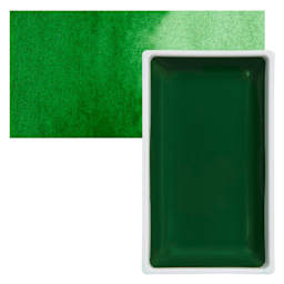 Kuretake Gansai Tambi Watercolor Pan - Hooker's Green pan and swatch