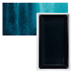 Kuretake Gansai Tambi Watercolor Pan - Turquoise Green Deep pan and swatch