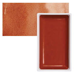 Kuretake Gansai Tambi Watercolor Pan - Burnt Sienna pan and swatch
