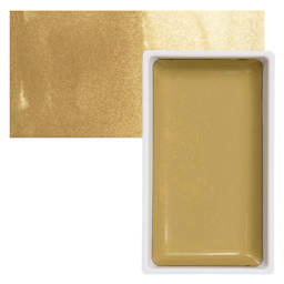 Kuretake Gansai Tambi Watercolor Pan - Flax Beige pan and swatch
